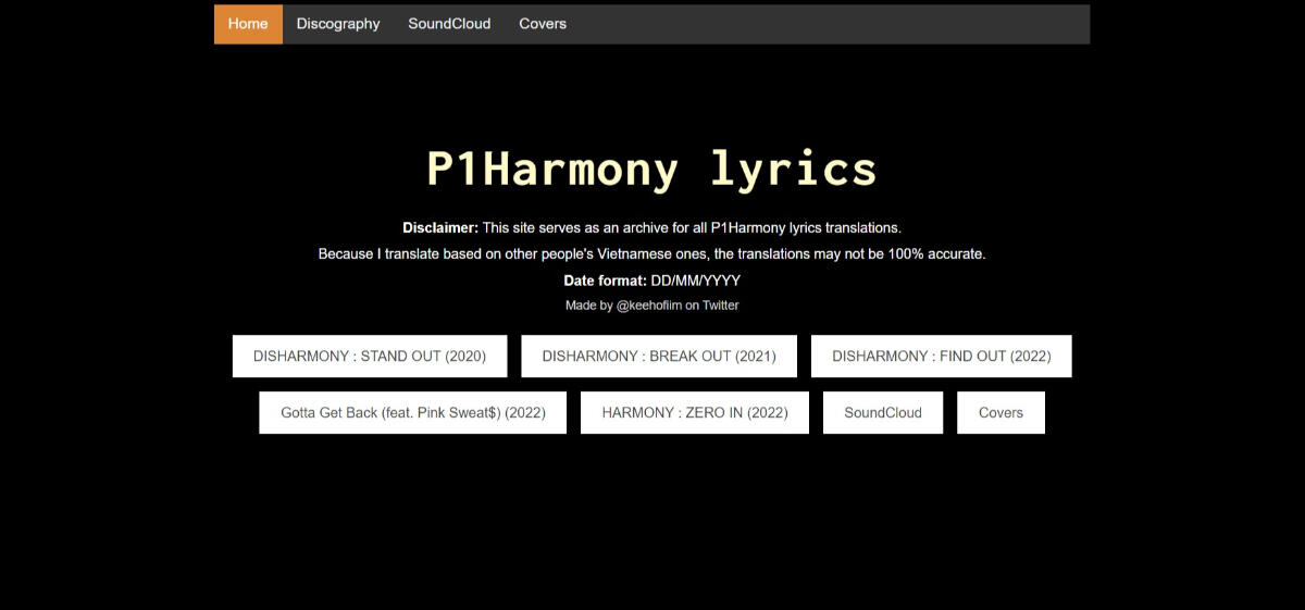 P1Harmony - HARMONY : ZERO IN Lyrics and Tracklist